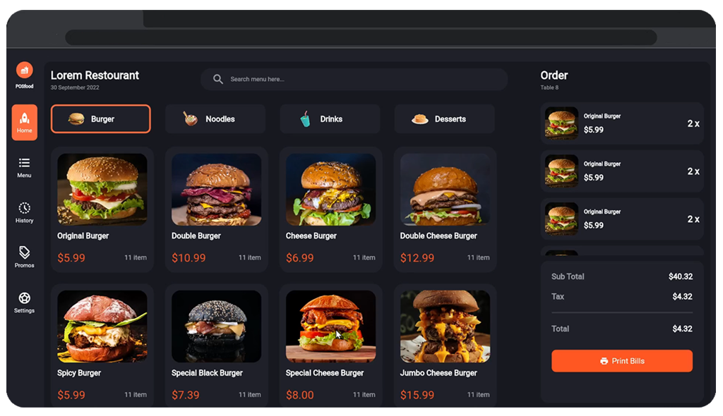 flutter-pos-app-ui 主界面