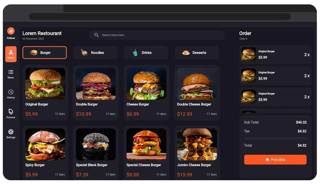 flutter-pos-app-ui 主界面