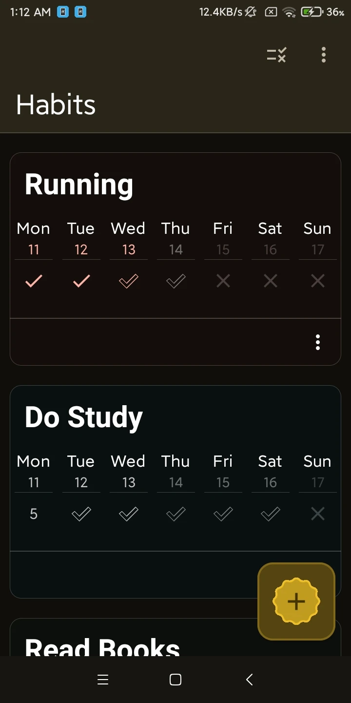 Yet-Another-Habit-Tracker 界面截图