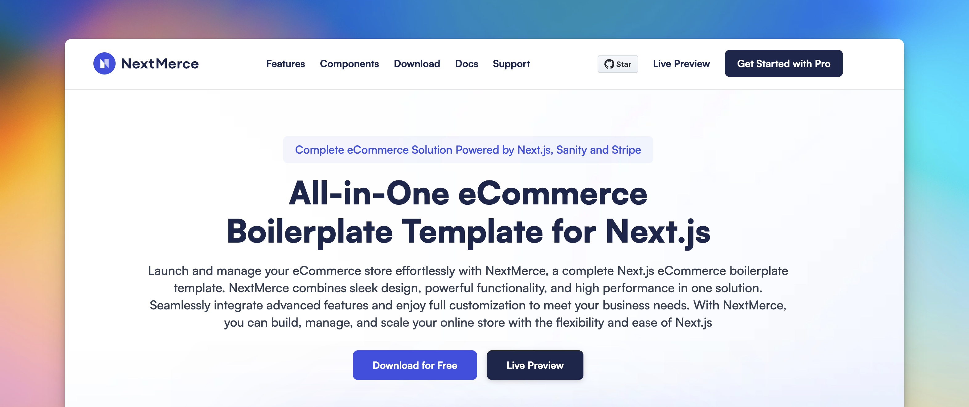nextjs-ecommerce-template 主界面