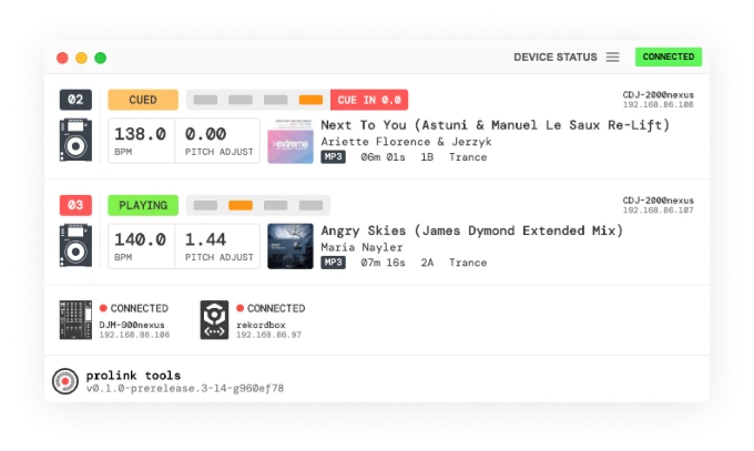prolink-tools 界面截图