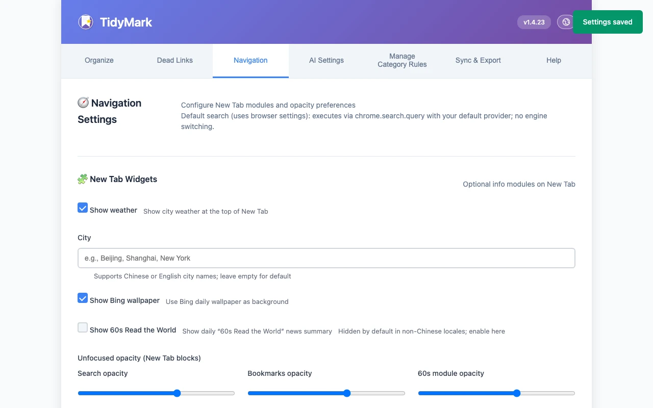 TidyMark 界面截图