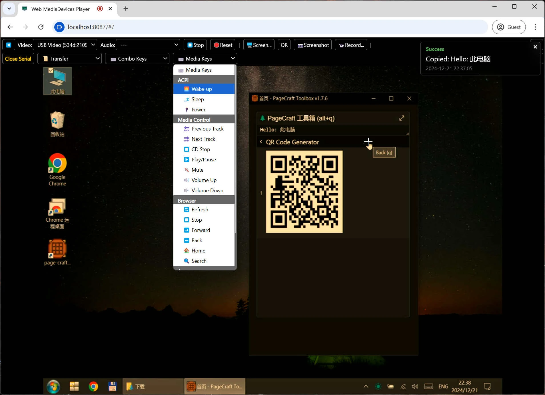 web-mediadevices-player 界面截图