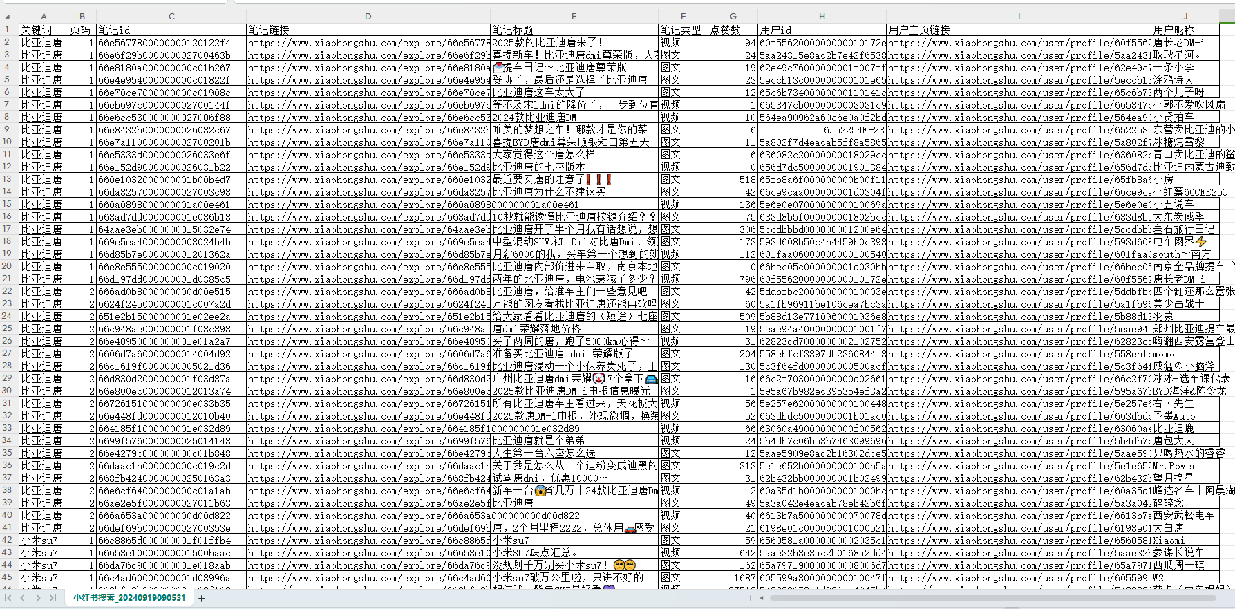 xhs_search_comment_tool 主界面