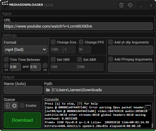 MediaDownloader 界面截图