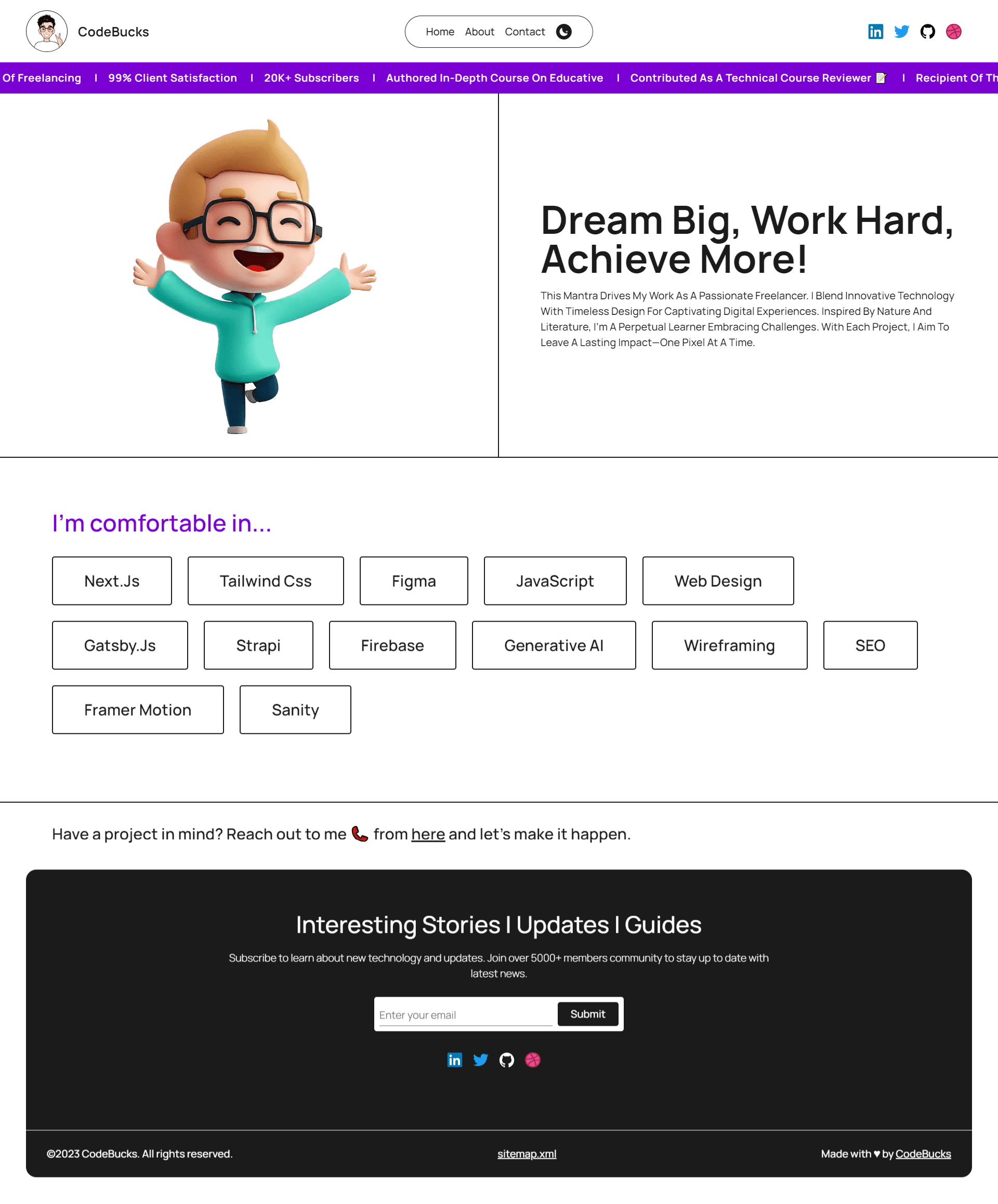 Nextjs-tailwindcss-blog-template 界面截图