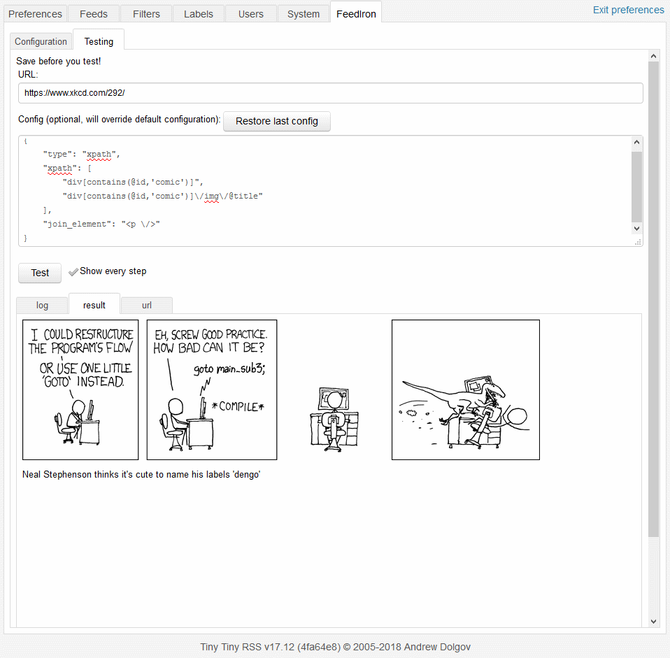 ttrss_plugin-feediron 界面截图