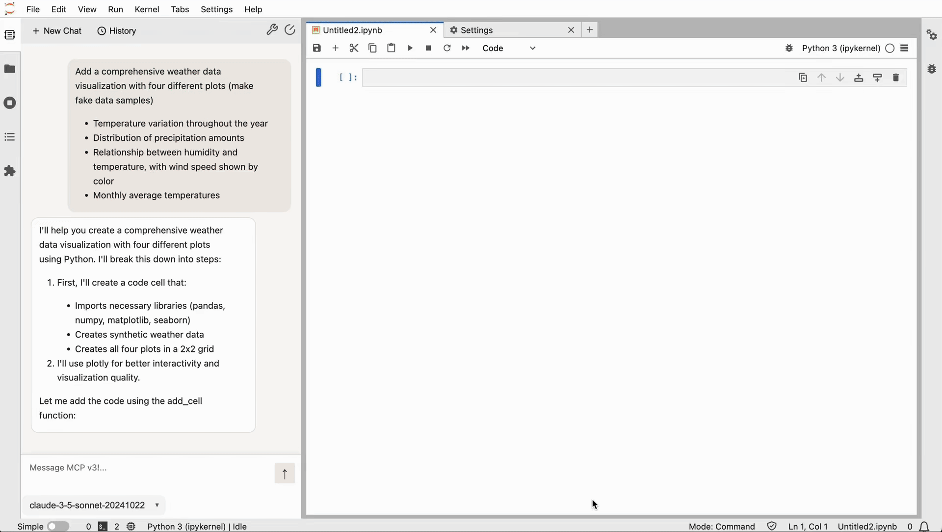 mcp-client-jupyter-chat 主界面