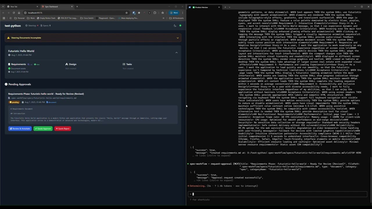 spec-workflow-mcp 界面截图
