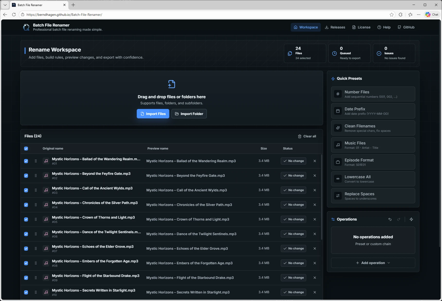 Batch-File-Renamer 界面截图