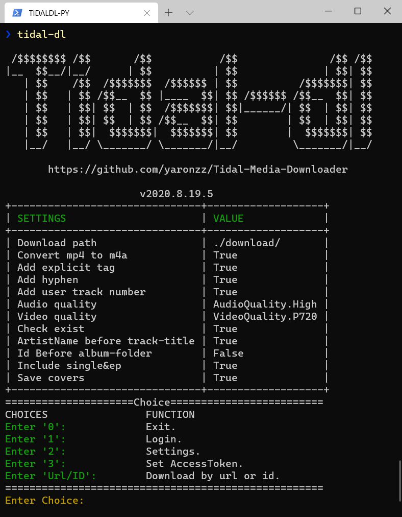 Tidal-Media-Downloader-PRO 界面截图