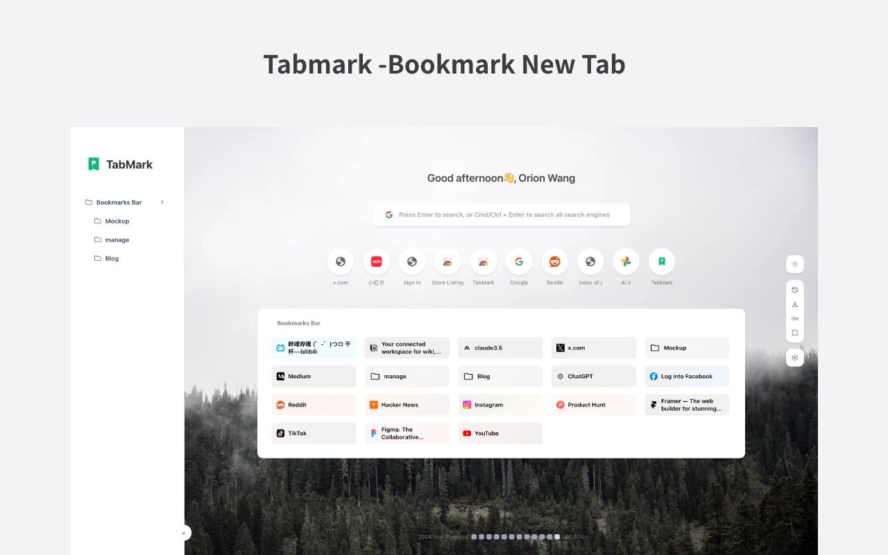 TabMark-Bookmark-New-Tab 主界面