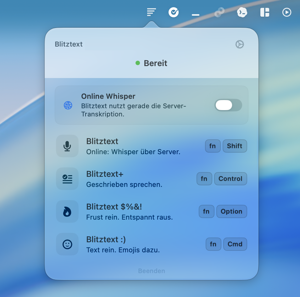 blitztext-app 主界面
