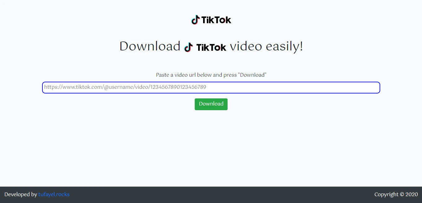 TikTok-Video-Downloader-PHP 主界面
