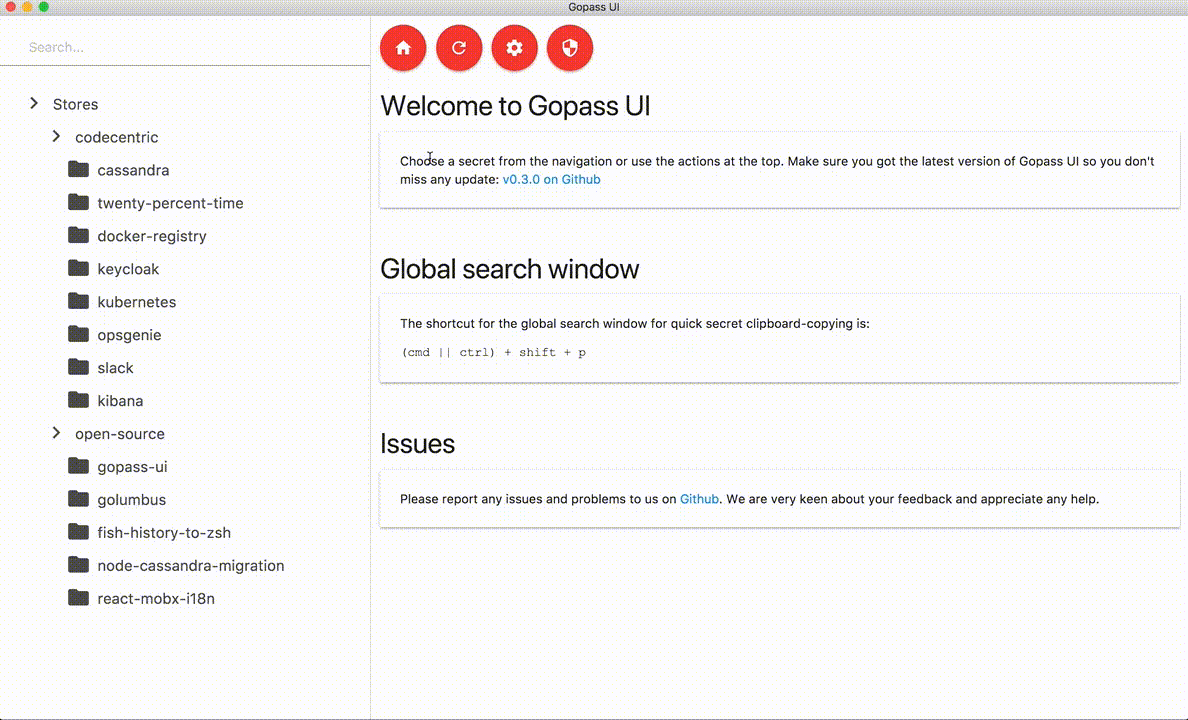 gopass-ui 界面截图