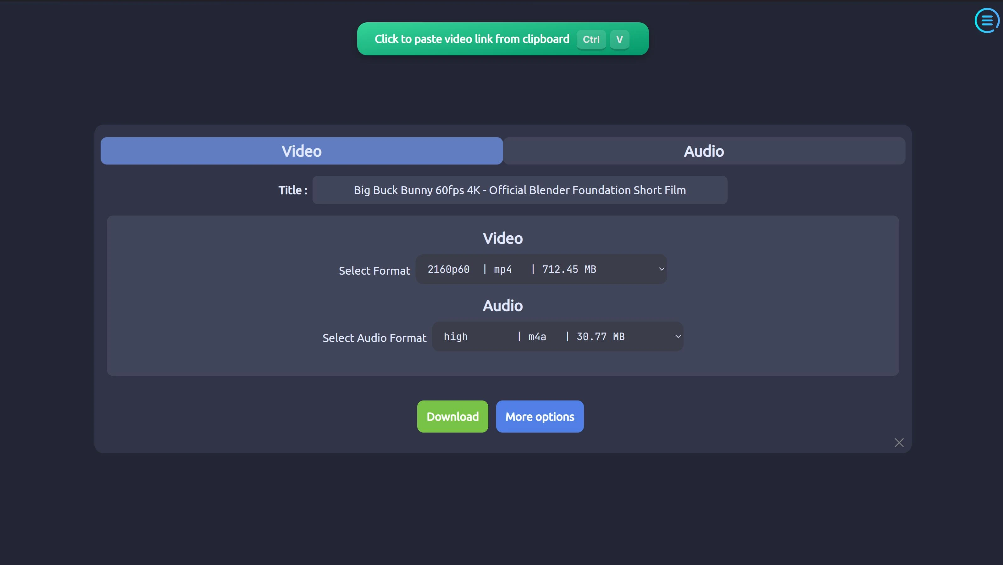 ytDownloader 界面截图