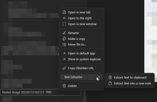 obsidian-text-extractor 主界面