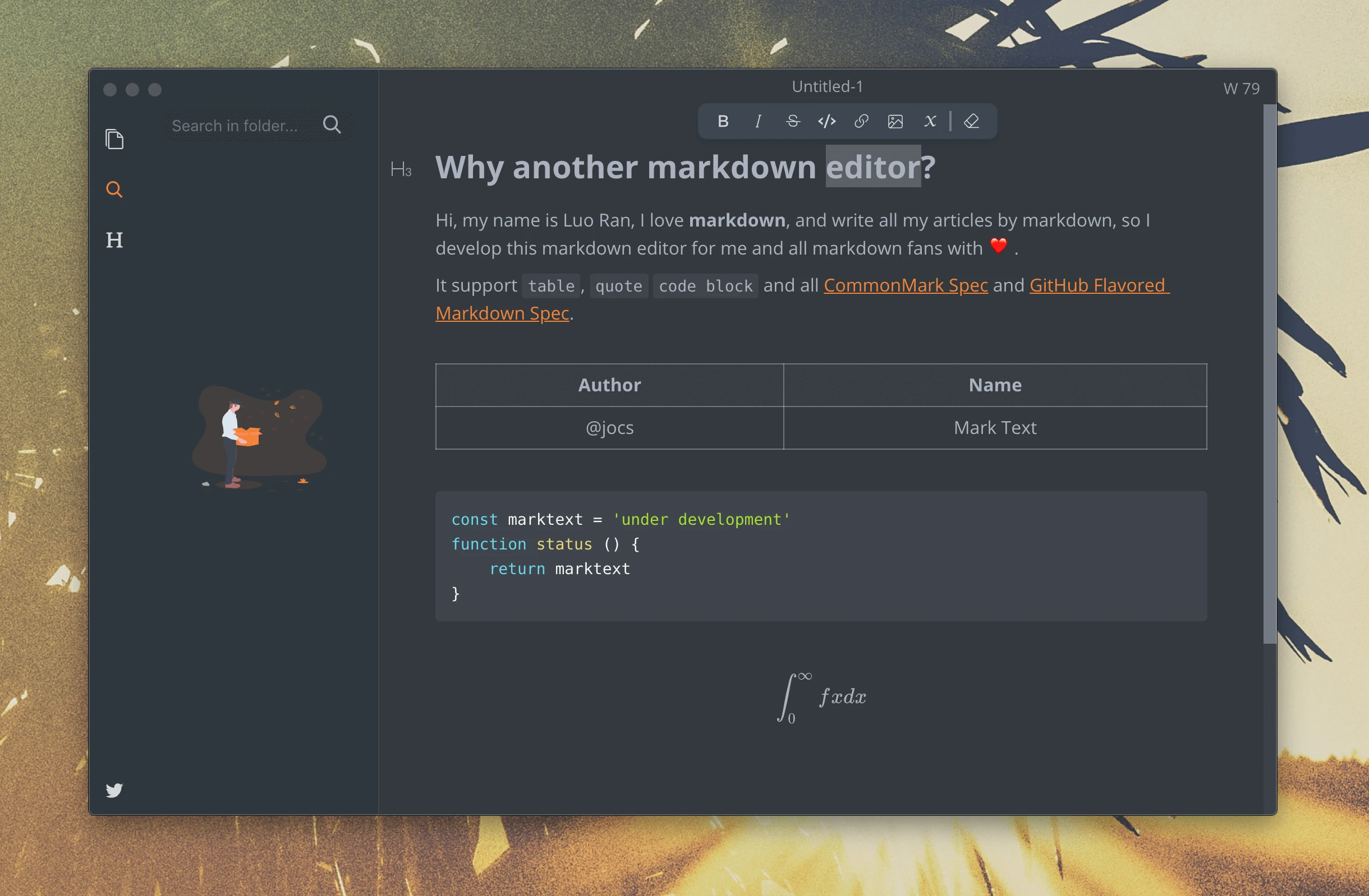 marktext 主界面