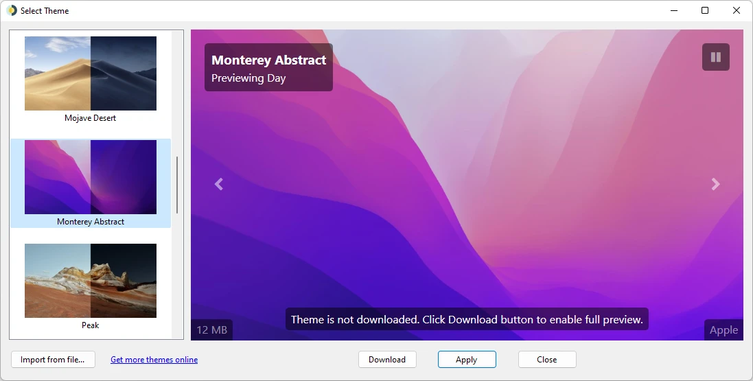 WinDynamicDesktop 主界面