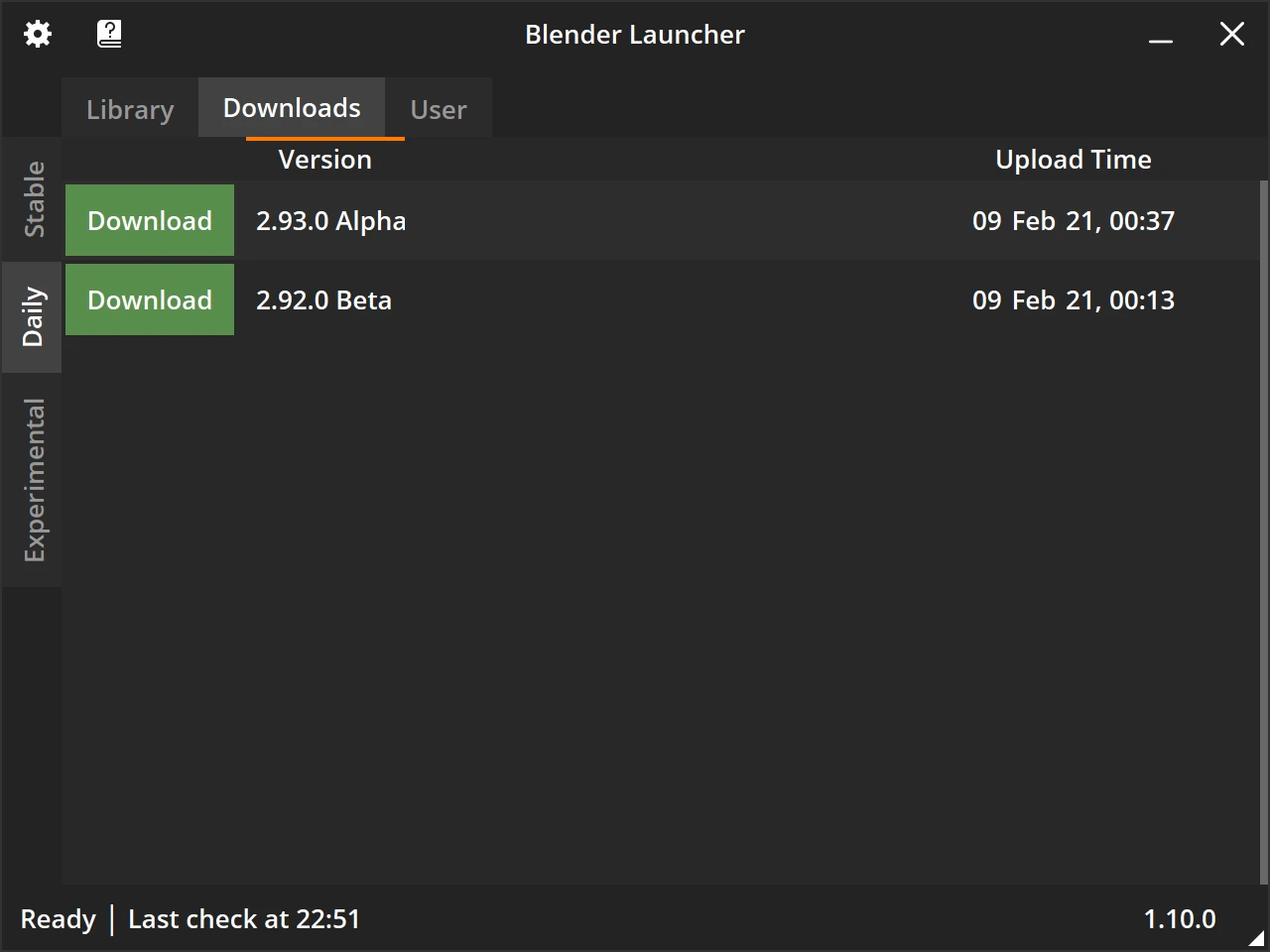 Blender-Launcher-V2 界面截图