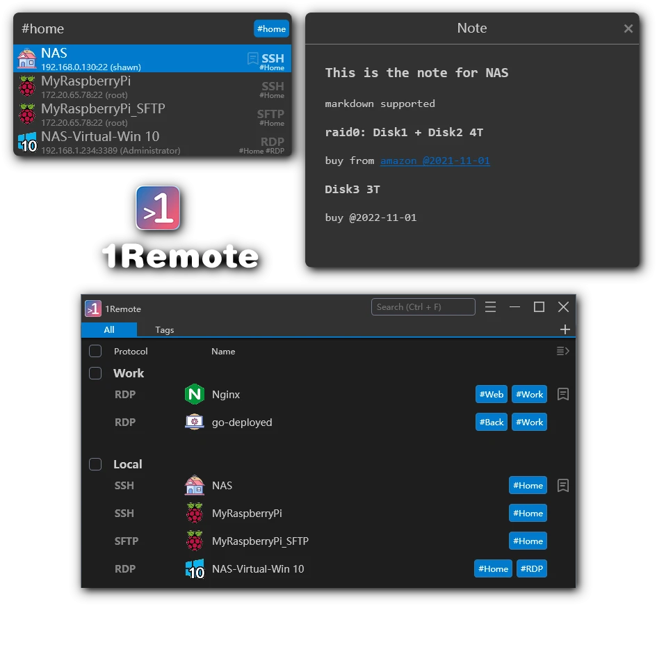 1Remote 主界面