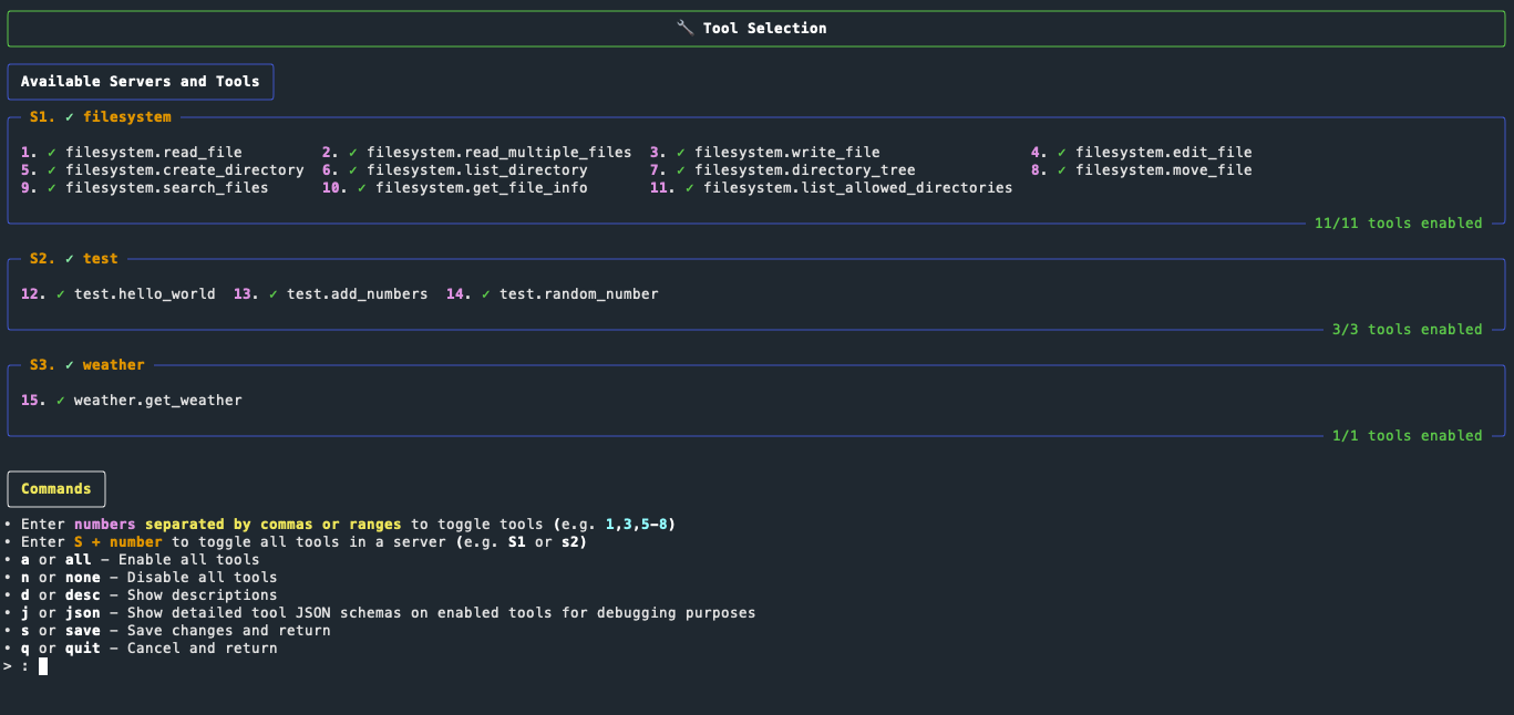 mcp-client-for-ollama 界面截图