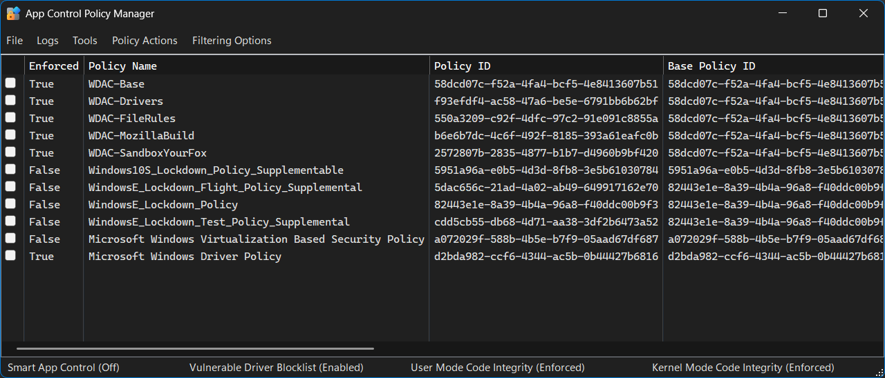 WDACTrayTool 主界面