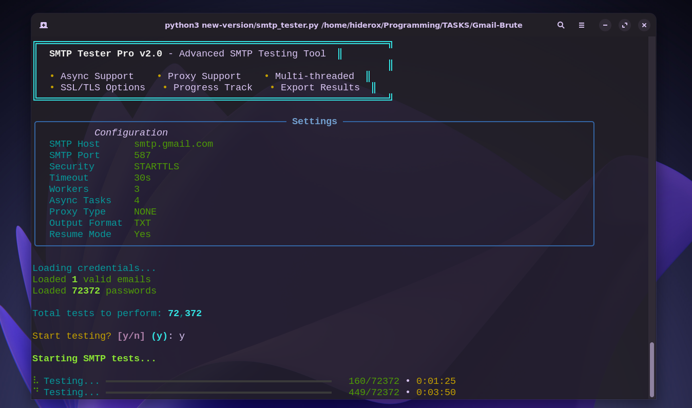 Gmail-Brute 主界面