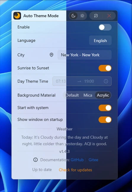 Windows_AutoTheme 界面截图