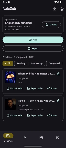auto-subtitle-generator 界面截图
