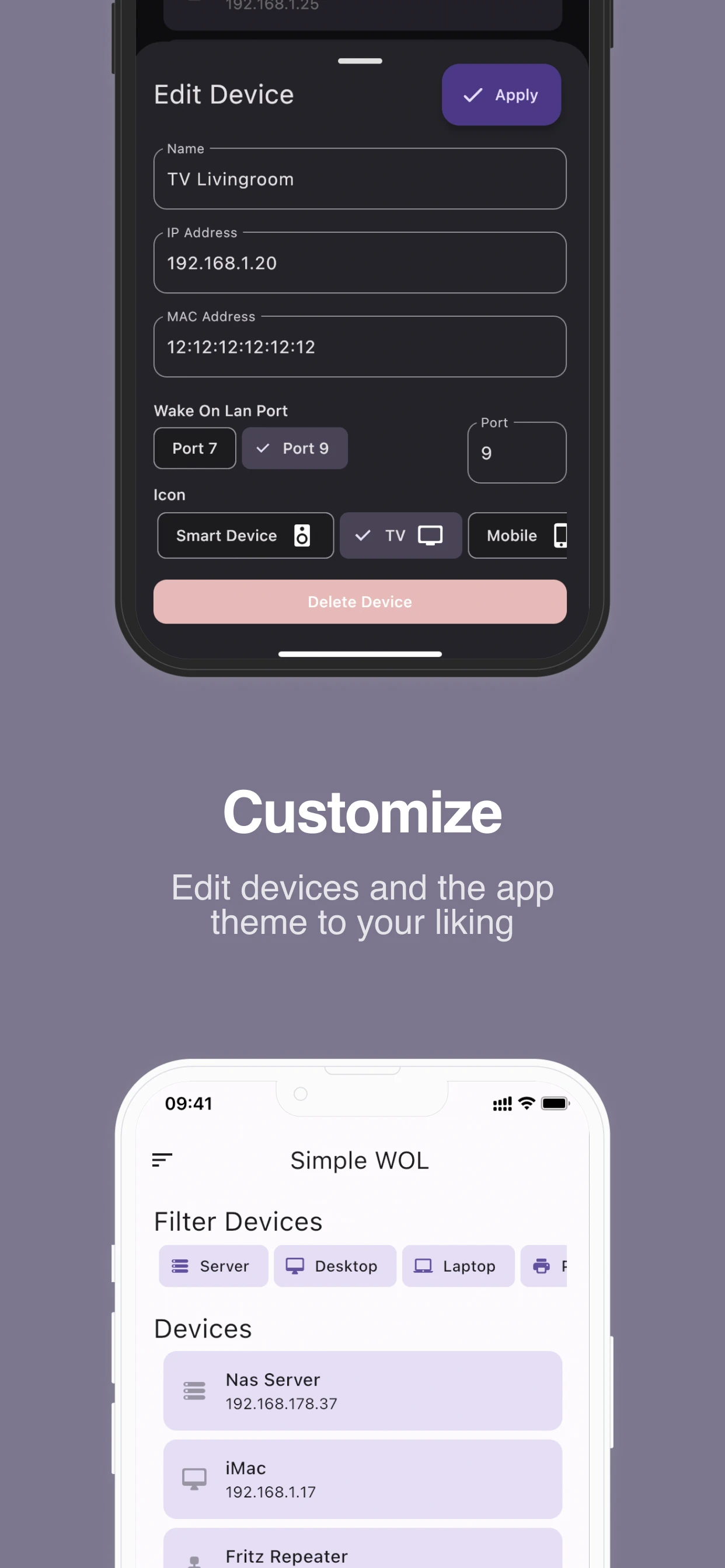 simple-wake-on-lan 界面截图