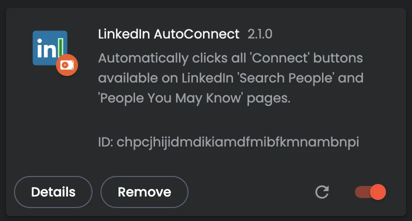 linkedin-autoconnect-chrome-extension 界面截图