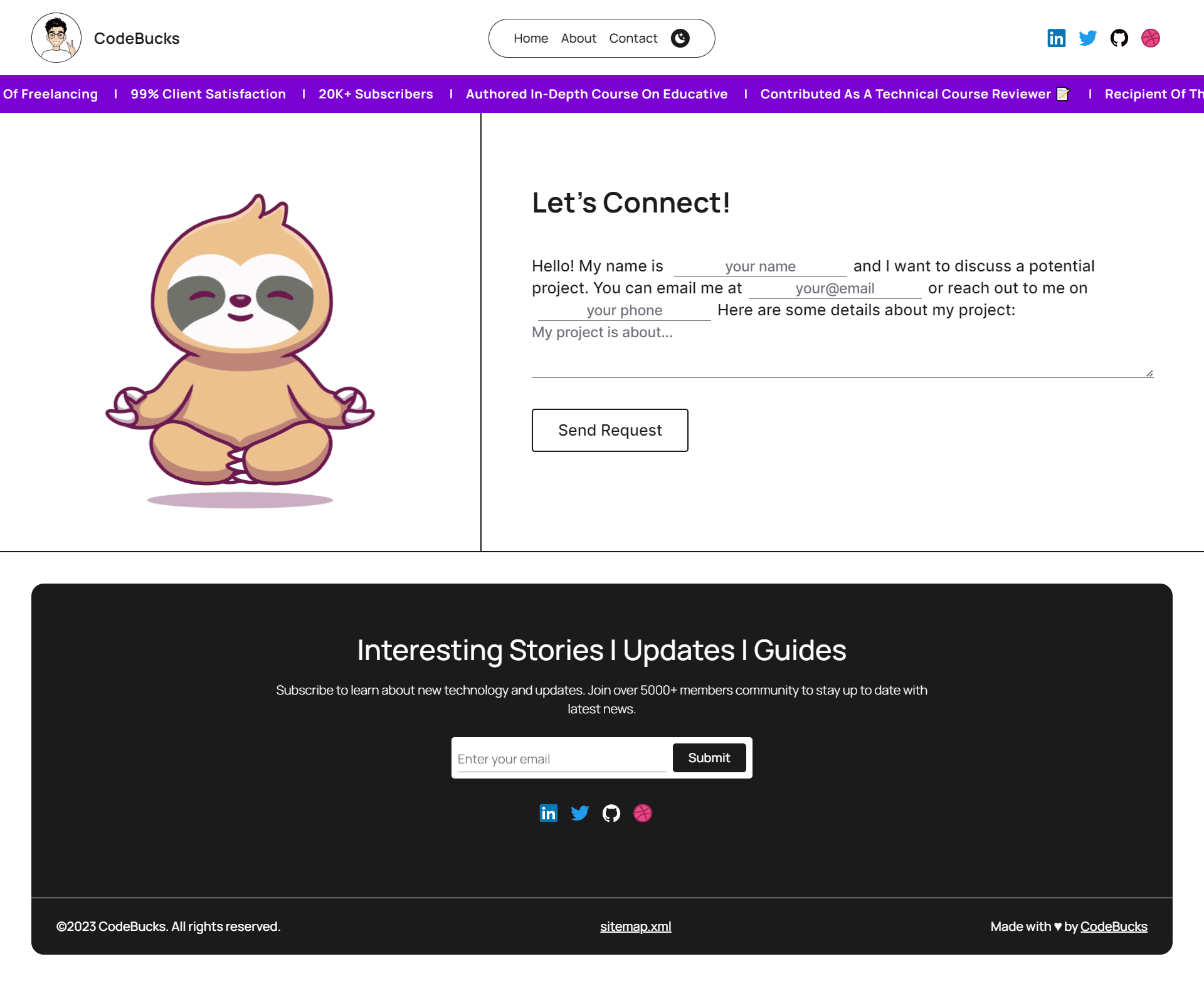 Nextjs-tailwindcss-blog-template 界面截图