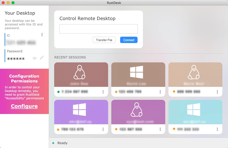 rustdesk 界面截图