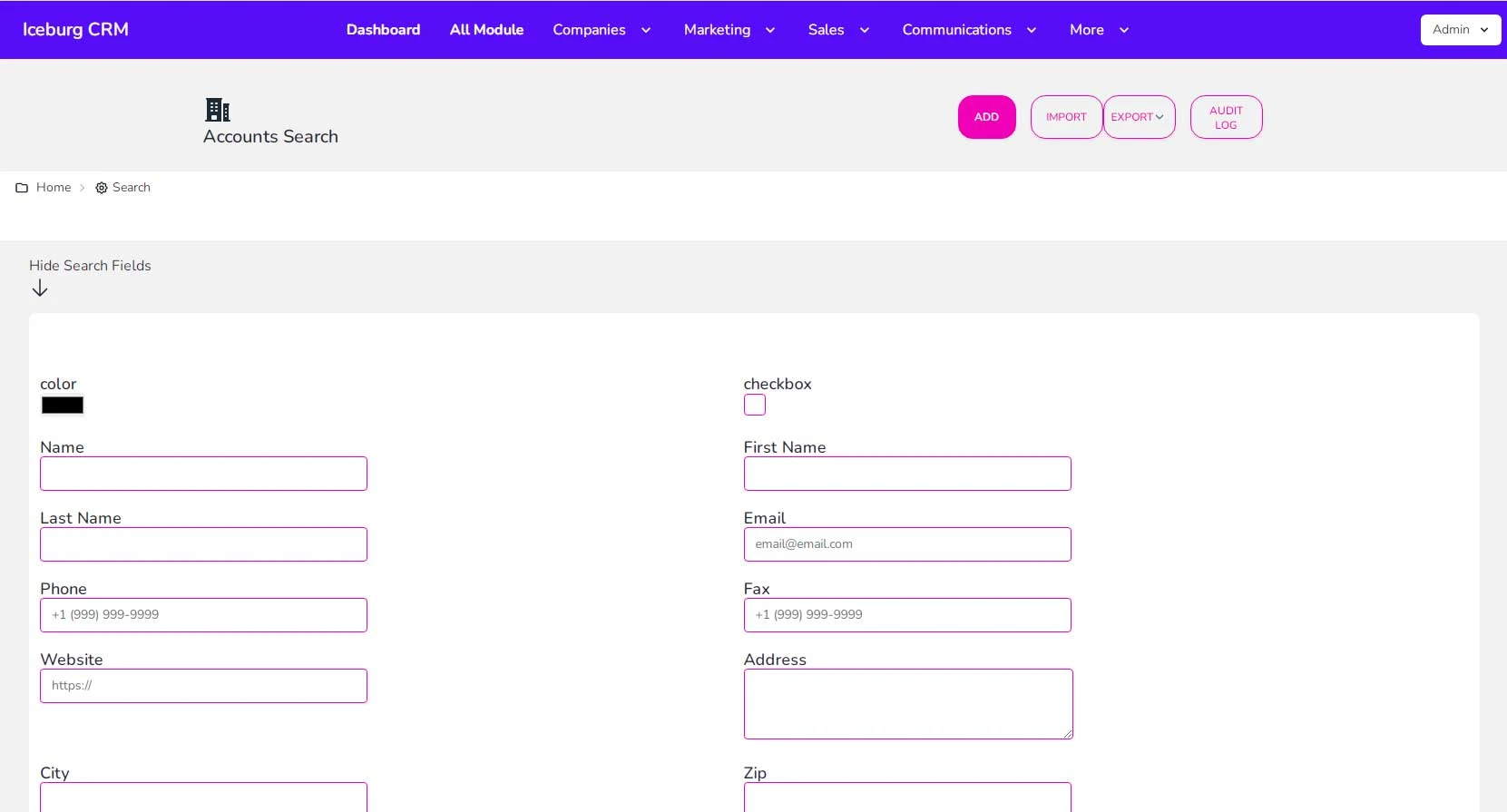iceburgcrm 界面截图