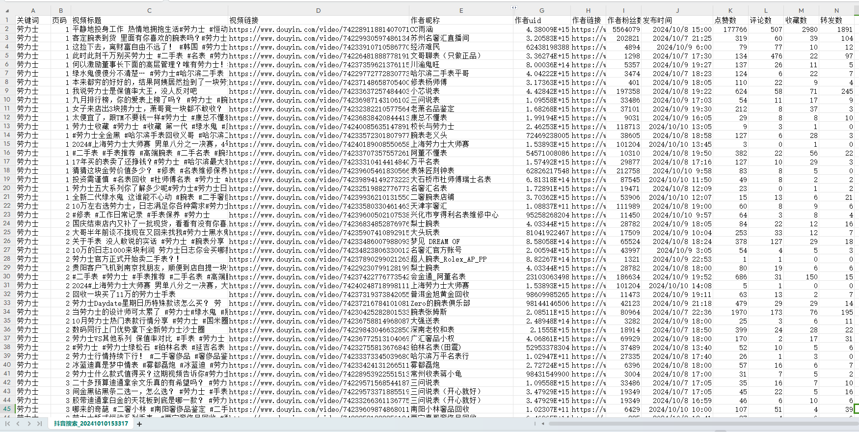 douyin_search_comment_tool 界面截图