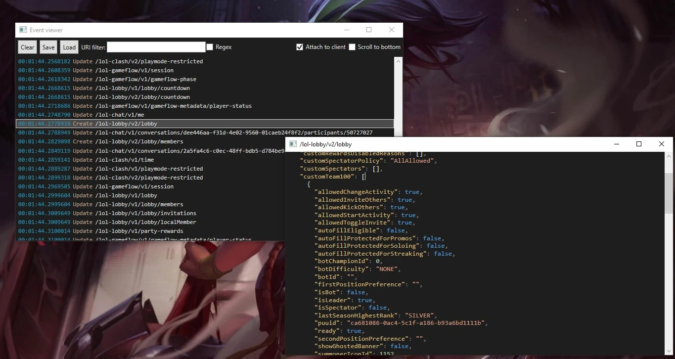lcu-event-viewer 主界面