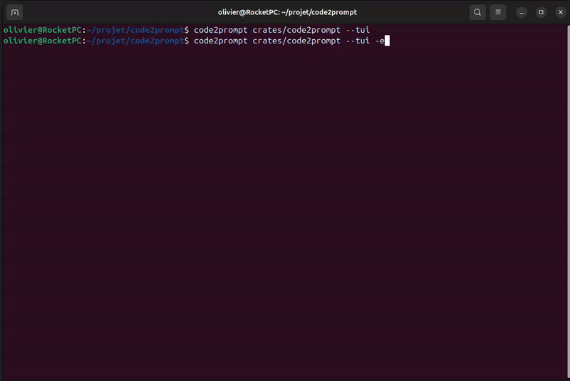 code2prompt 界面截图