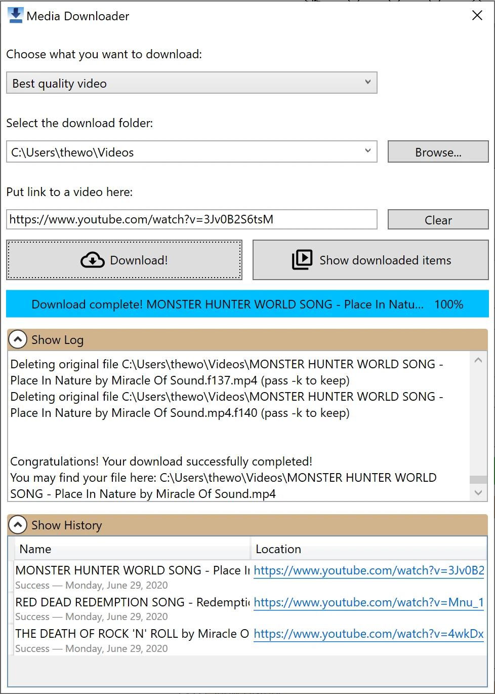 MediaDownloader 界面截图