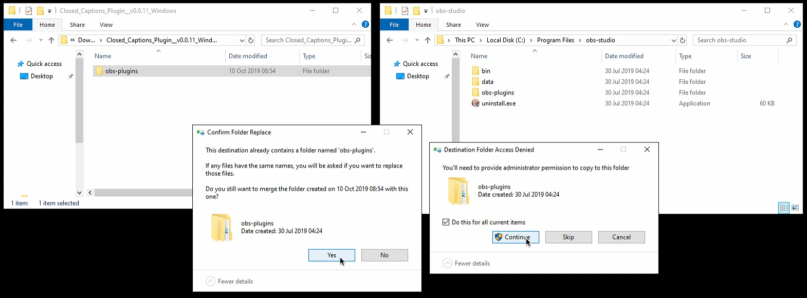 OBS-captions-plugin 界面截图