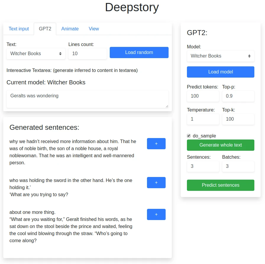 Deepstory 界面截图