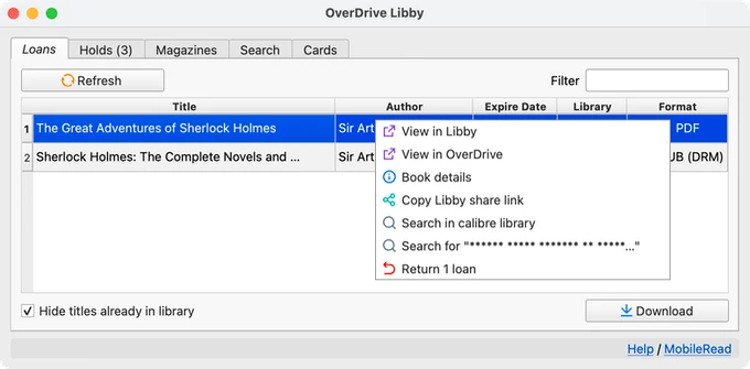 libby-calibre-plugin 界面截图