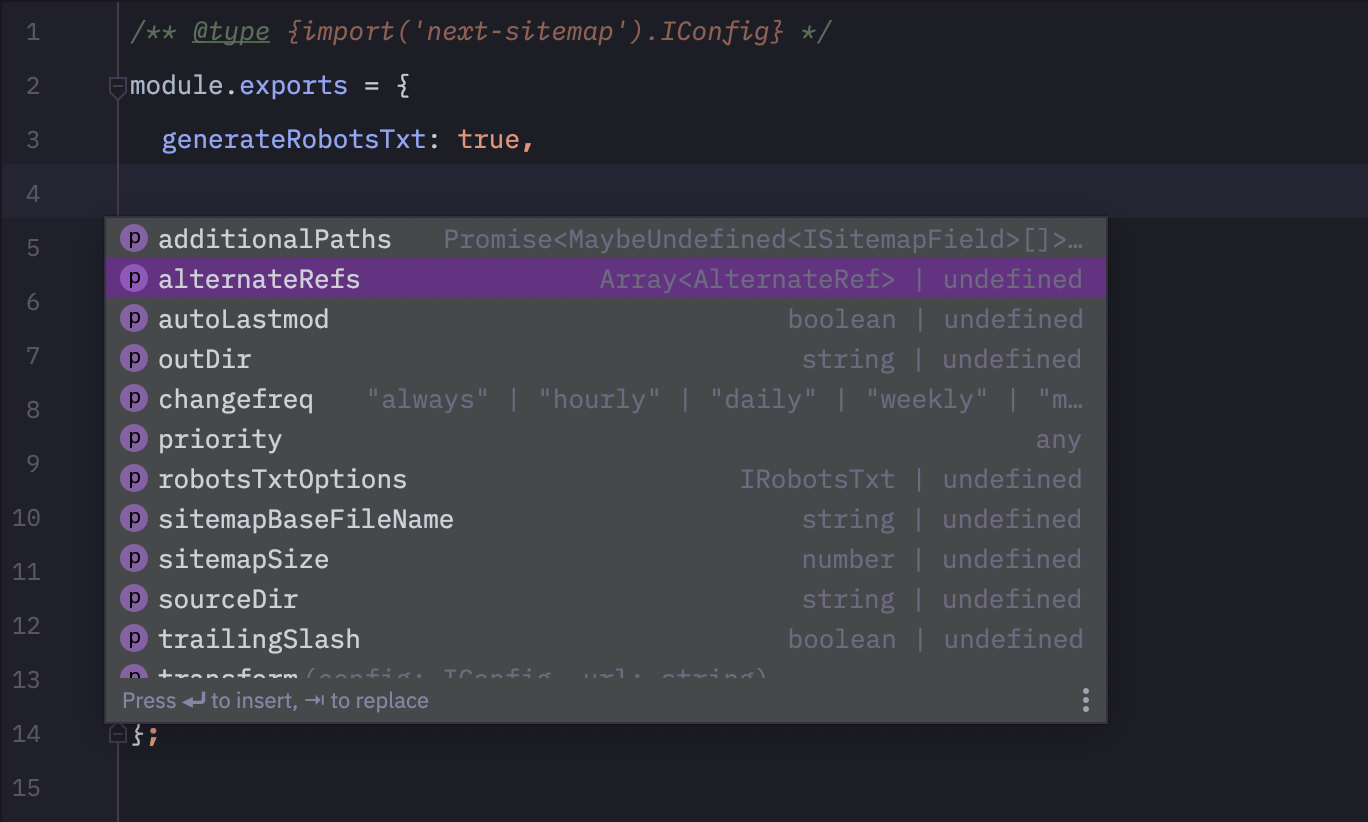 next-sitemap 界面截图
