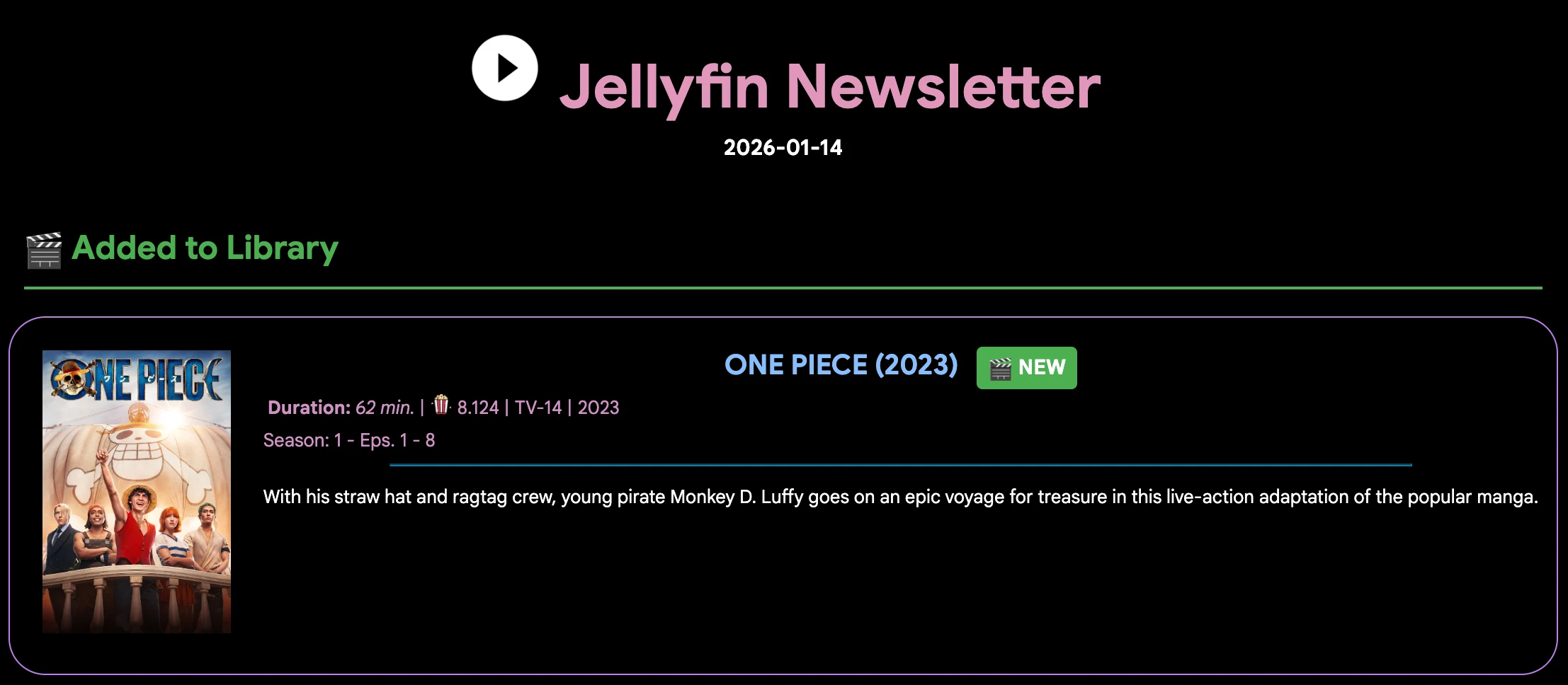 Jellyfin-Newsletter 主界面