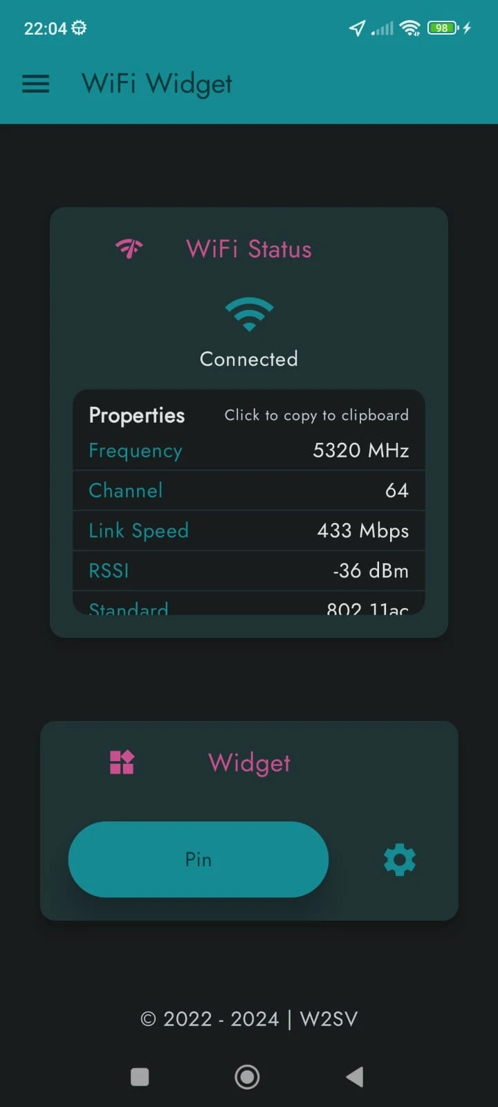 WiFi-Widget 主界面