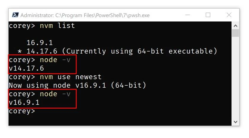 nvm-windows 界面截图