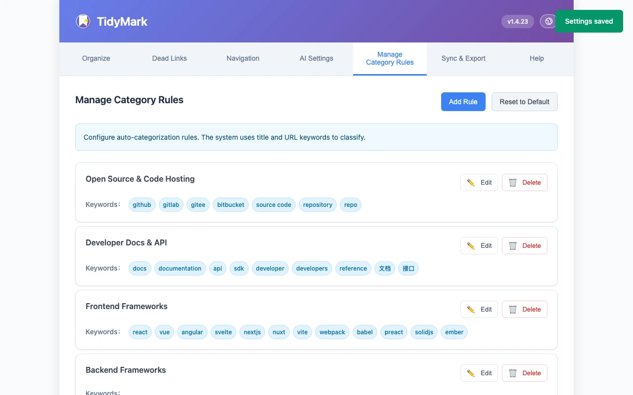 TidyMark 界面截图