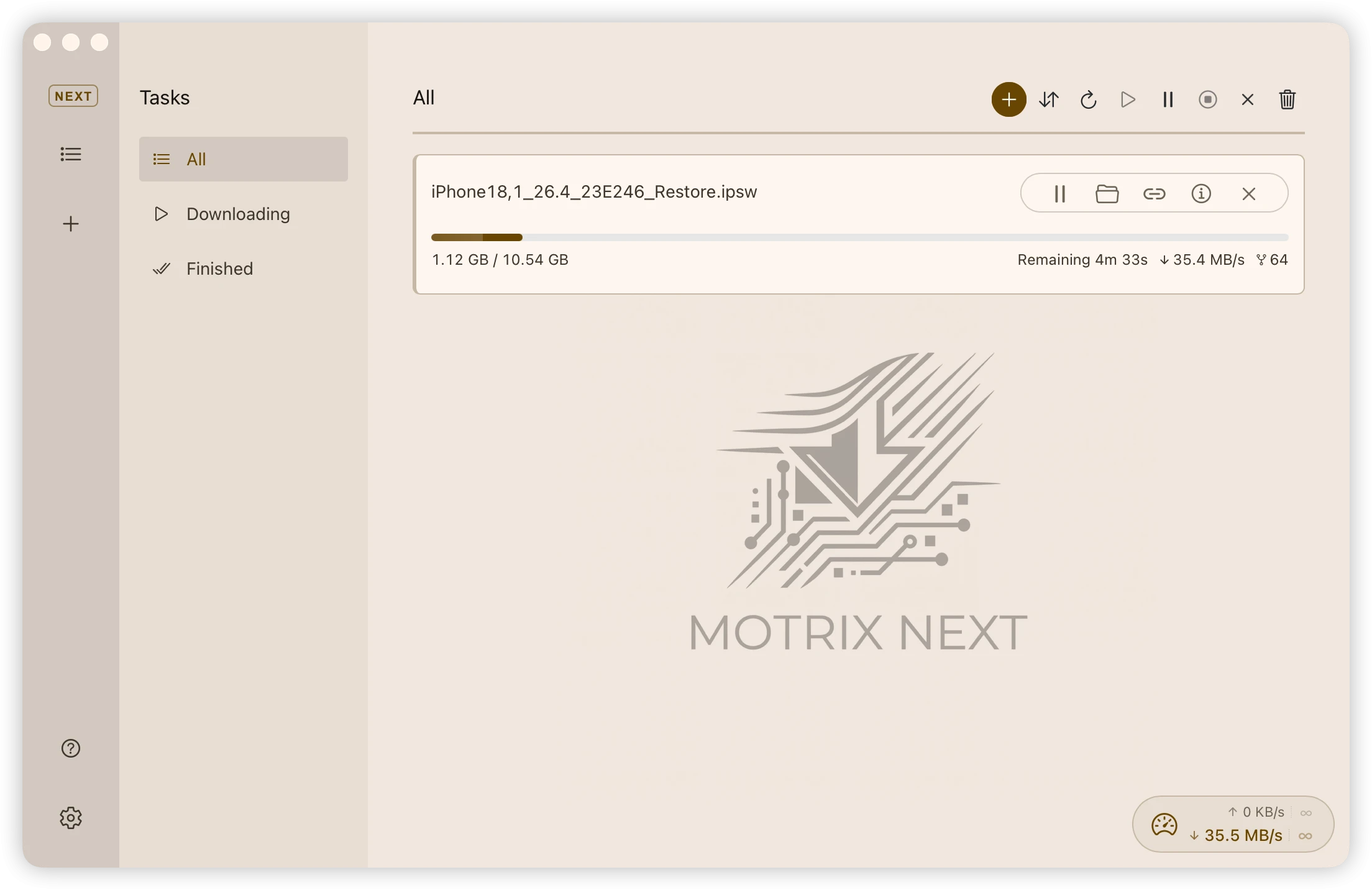 motrix-next 主界面