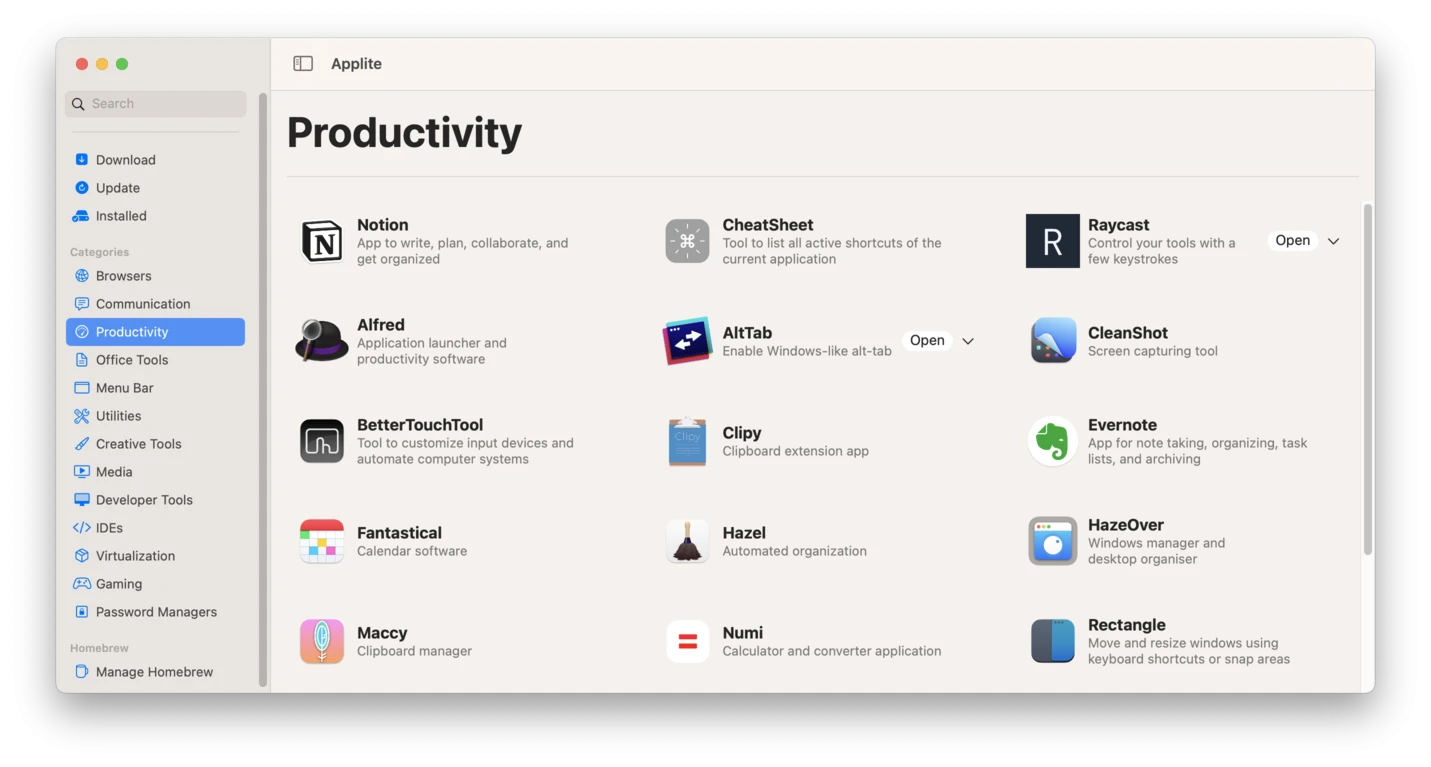 Applite 界面截图