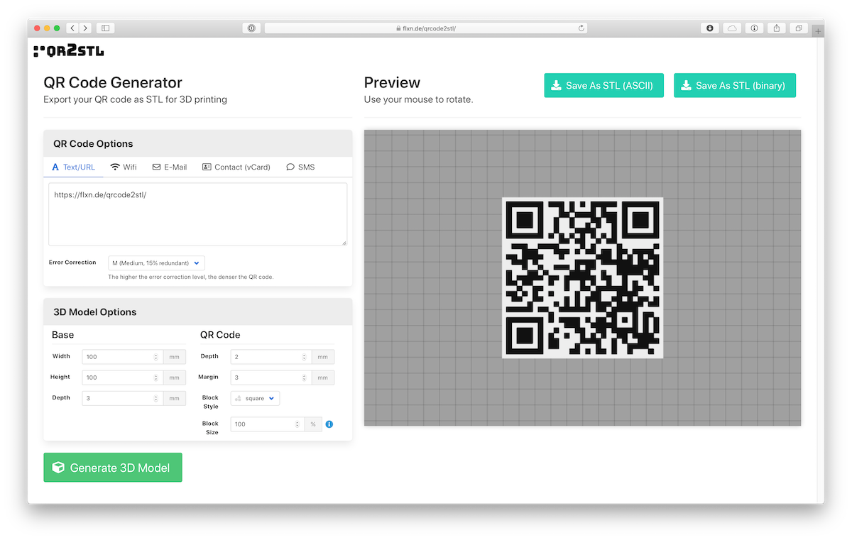 qrcode2stl 主界面